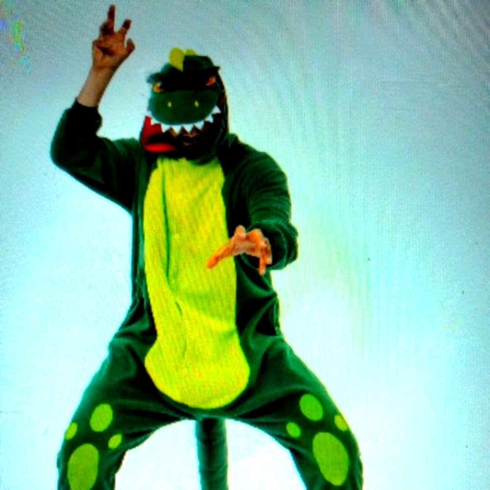 Unisex Spooktacular Creations Unisex Adult Dinosaur Onesie Green Pajamas Medium